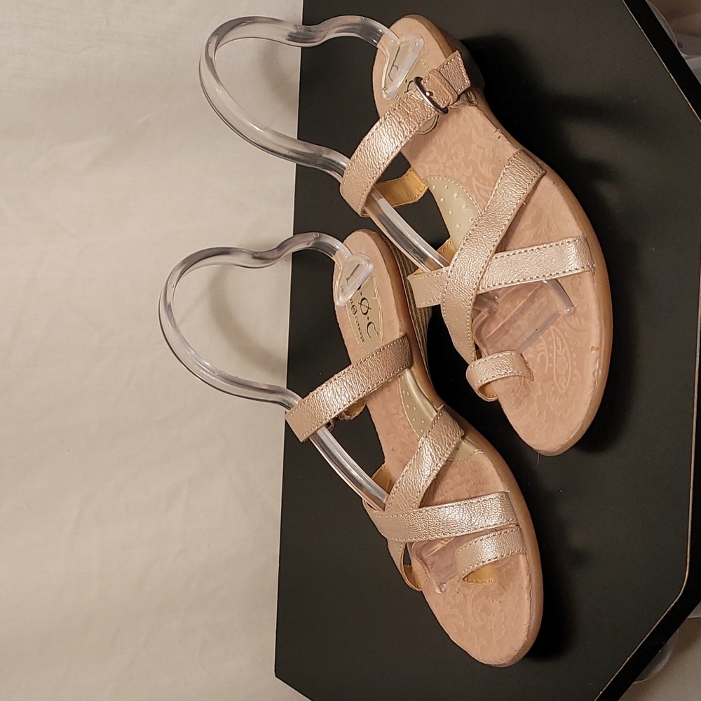 Born Concept BC1654 Gold Slip On Toe Sandals